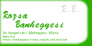 rozsa banhegyesi business card
